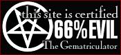 This site is certified 66% EVIL by the Gematriculator